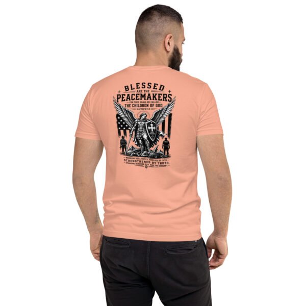 mens-fitted-t-shirt-desert-pink-back-6a6ba224d51d3.jpg Blessed are the Peacemakers- Legacy Collection - Short Sleeve T-shirt