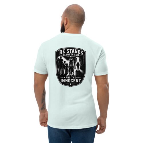 He Stands Between Evil and Innocent - K-9 Collection - Short Sleeve T-shirt
