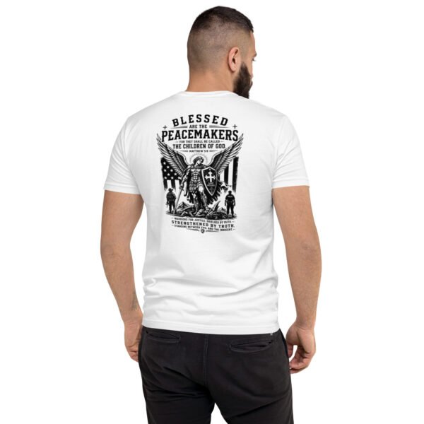 mens-fitted-t-shirt-white-back-6a6ba224d6bb1.jpg Blessed are the Peacemakers- Legacy Collection - Short Sleeve T-shirt