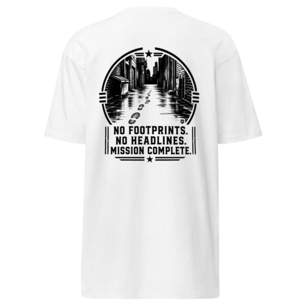 No Footprints, No Headlines, No Mission Complete – Ghost Collection - Men’s premium heavyweight tee
