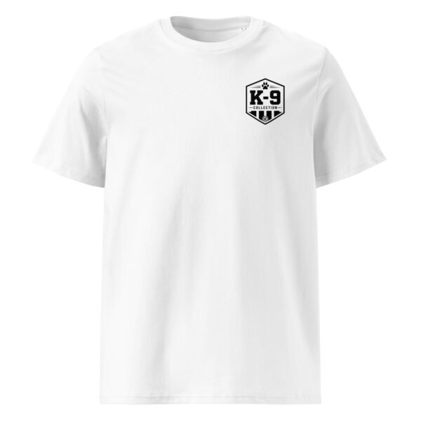unisex-organic-cotton-creator-2.0-t-shirt-white-front-6a5aaa4bd8d24.jpg He Stands Between Evil and Innocent - K-9 collection - Unisex Organic Cotton Creator 2.0 T-Shirt