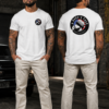 A NARC'S TALE color logo black background small chest front and large back for ANT collection A Narc's Tale - Unisex organic mid-light t-shirt