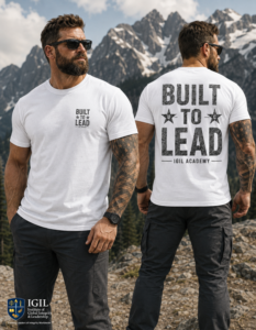 Build to Lead - Front Chest and Full Back Logo - IGIL Academy - Short Sleeve T-shirt