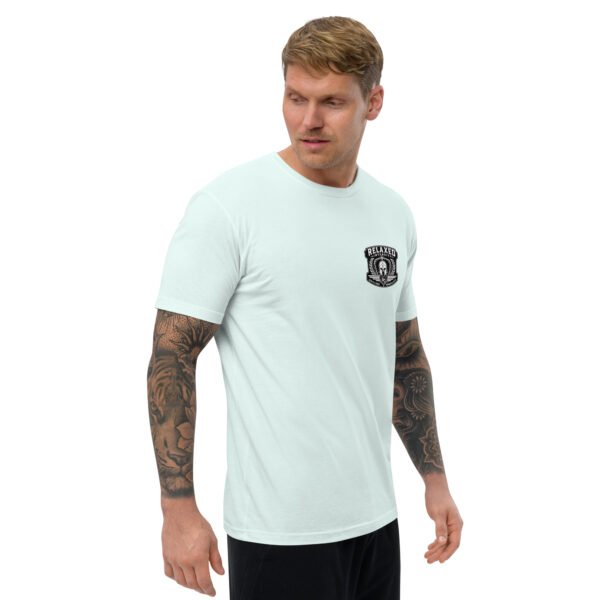 mens-fitted-t-shirt-light-blue-right-front-6a6eaf427cf95.jpg The First Weapon Is Not on Your Belt - Relaxed Intensity Collection - Short Sleeve T-shirt
