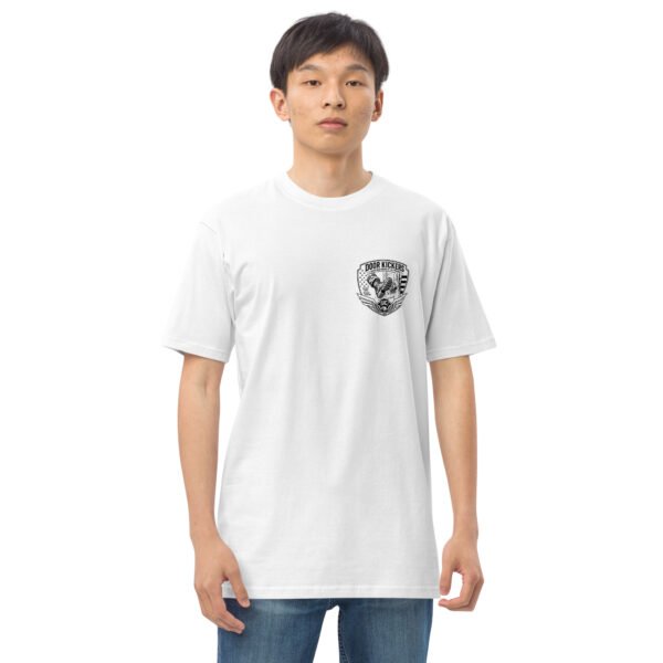 He Trains Every Day to Beat You- Door Kicker Collection - Men’s premium heavyweight tee