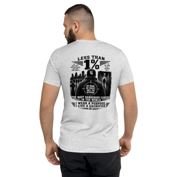 unisex-tri-blend-t-shirt-white-fleck-triblend-back-6a6e848385f6d.jpg Less than 1 Percent - Undercover Life Collection - Short sleeve t-shirt