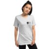 unisex-tri-blend-t-shirt-white-fleck-triblend-front-6a74eb4e0cf85.jpg Our Brand Black White Front and Back Logo - Short sleeve t-shirt