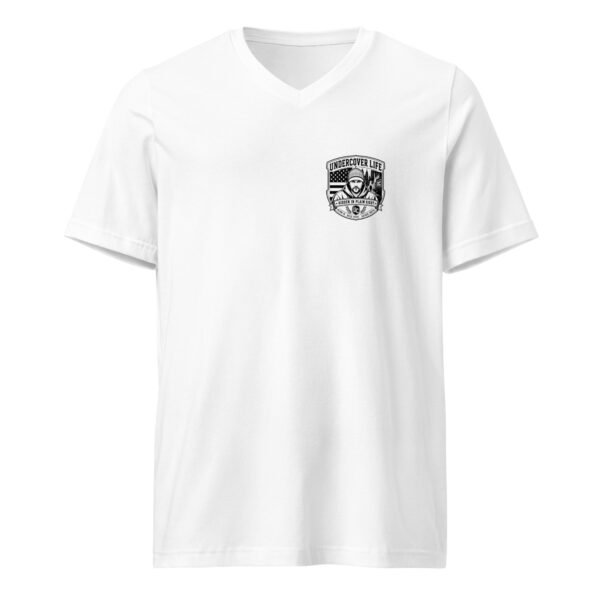 unisex-v-neck-tee-white-front-6a6e871aec585.jpg I am Less The One Tenth of 1 Percent - Undercover Life Collection - Unisex Short Sleeve V-Neck T-Shirt