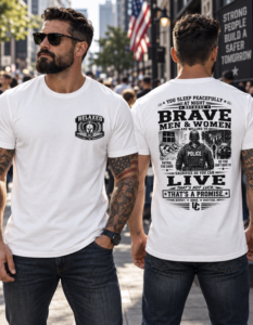 You Sleep Peacefully at Night Because - Relaxed Intensity Collection - Short Sleeve T-shirt